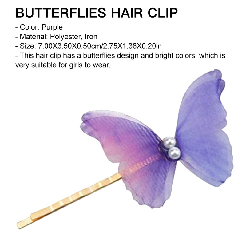 10 Pcs Butterfly Hair Clip Girl Accessory Butterflies Hairpins Dense Decorative Bobby Kids Barrettes for Girls Iron Bangs Miss