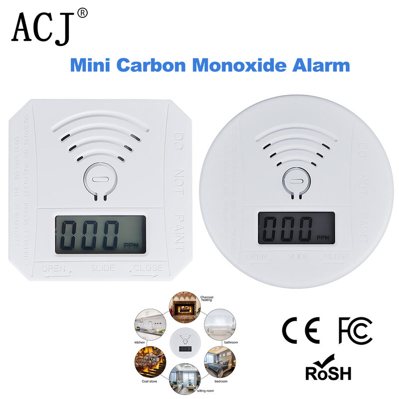 Mini Co Sensor Koolmonoxide Alarm Detector Batterij Aangedreven Met Led Digitale Display Geluid Waarschuwing Geschikt Voor Thuis Keuken