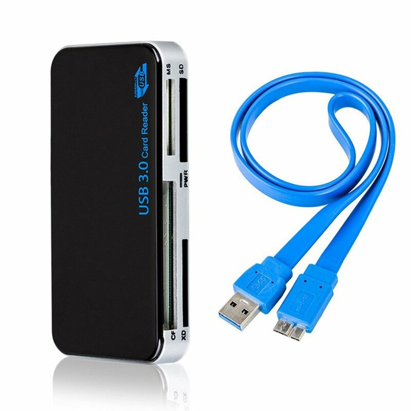 Compact Flash Multi Card Reader Adapter, USB 3.0 de alta velocidade, All-in-1, 5Gbps, apto para TF, SD, XD, CF, Secure Digital Cards