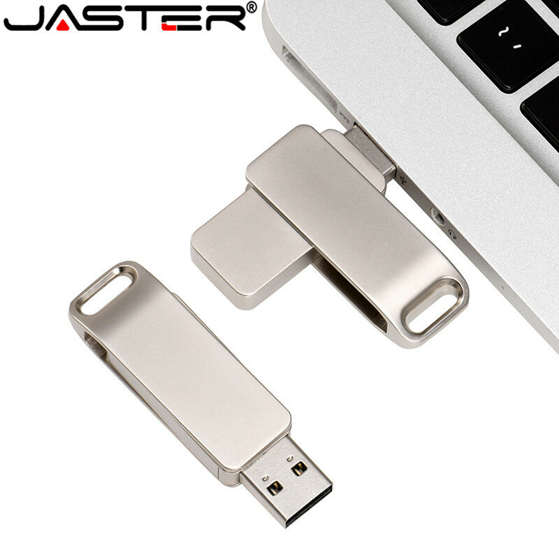 JIASTER USB 2.0 Flash Drive 32GB Rotating Metal Waterproof Pen drive key 64GB Mini High speed Memory stick Business gift U disk