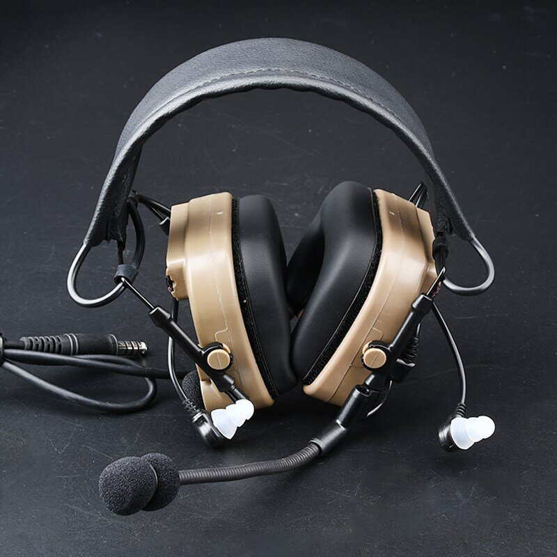 Tactical COMTAC IV Headset Anti-rumore Pick Up Sound Headphone Outdoor Battle Communication auricolare catetere sottovuoto tappi per le orecchie