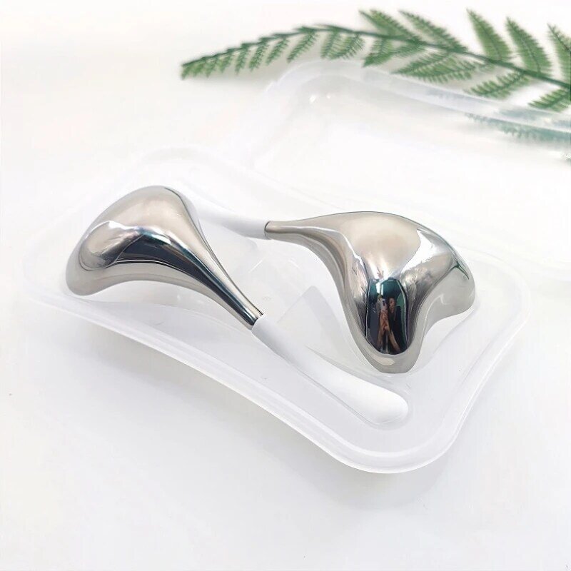 Heart Shape Cold Globes Skin Care Beauty Face Massagers Stainless Steel Ice Roller Metal Ice Globes For Face