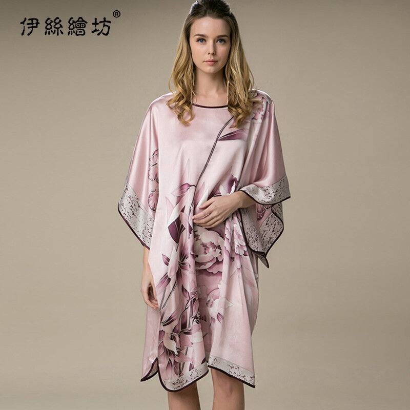 Новинка 202219, шелковая ночная рубашка, шелковые пижамы, женская летняя Домашняя одежда от производителя