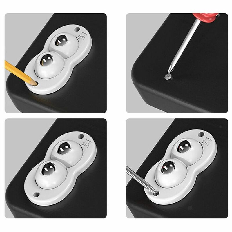 4Pcs New for Small Furniture Steel Ball Self Adhesive Swivel Wheels Pulleys for Storage Wheels Swivel Rollers