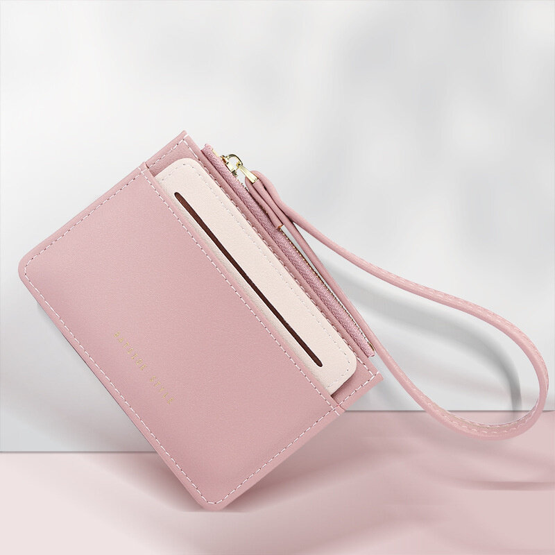 Portamonete da donna portamonete corto e solido tasca portamonete Multi-card Mini borsa portaoggetti a doppio uso portamonete protettivo