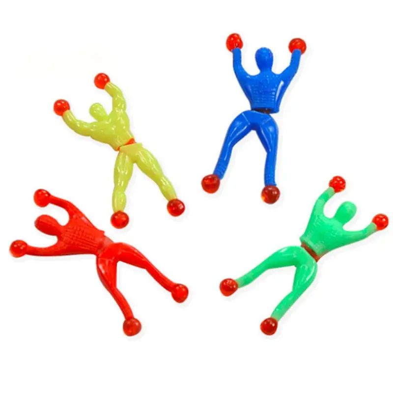Novidade Brinquedos Pegajosos Interessantes para Crianças, Elasticidade Escalada Action Figure, Gadgets Engraçados, Brinquedos de brincadeira, Presente para Crianças, 5Pcs por lote