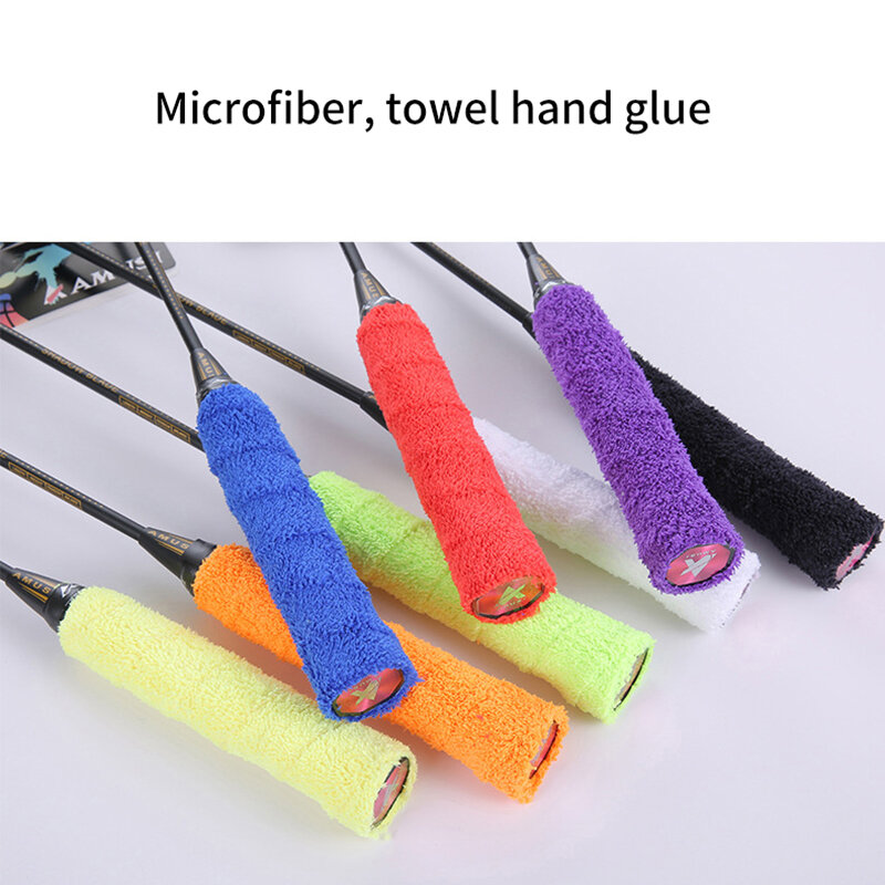 Paletka do badmintona żel do rąk z długimi włosami ręcznik z mikrofibry do rąk opaska do badmintona antypoślizgowa dodatkowo pogrubiony ręcznik gumowy