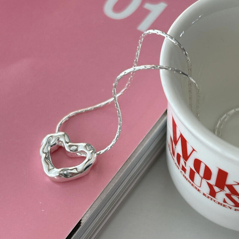 Colar pingente de prata 925 minimalista para mulheres, belas joias, moda
