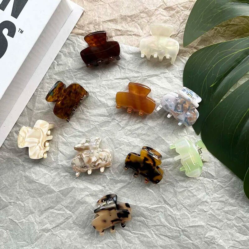 Mini Hair Claw Small Clips Clamps Non Slip Clips for Women Girl Hair Vintage Acetate Retro Claw Clips Side Clip Hair Accessories