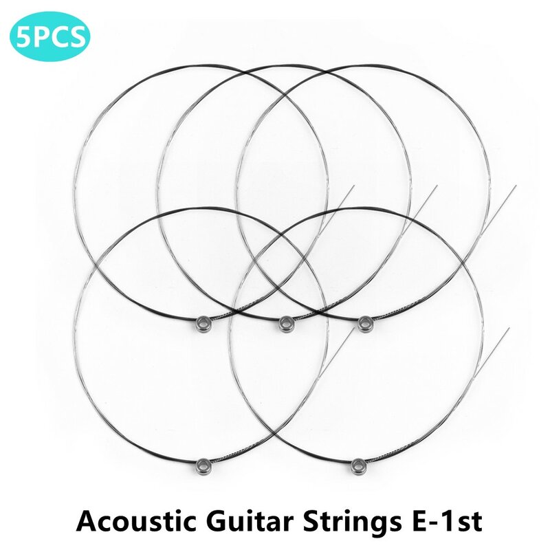 Cuerdas de guitarra individuales de alta calidad, instrumento Musical superior de color plateado, 1st E 5 piezas, medidores acústicos. 012