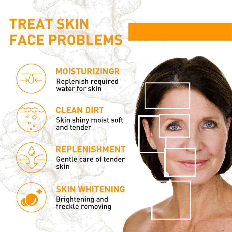 Turmeric Facial Serum Anti Wrinkle Lifting Firming Face Essential Lightening Acne Dark Patches Face Whitening Anti-aging Serum