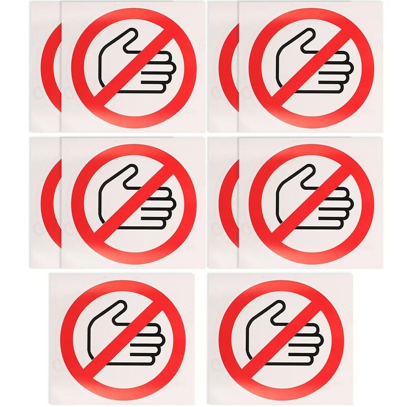 10 buah label keselamatan mesin tanda peringatan vinil jangan menyentuh stiker merekat sendiri