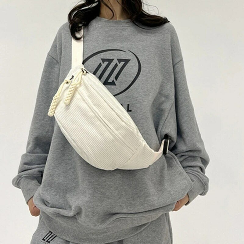 Multifunctional Waist Packs Casual Chest Bag with Adjustable Strap for Women Men Lightweight Japanese Style Student Shoulder Bag