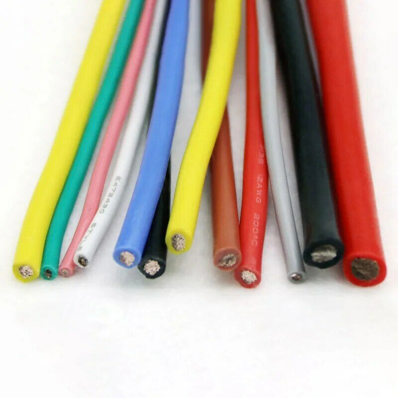 Cable FEP de silicona Flexible resistente a altas temperaturas, Cable electrónico de cobre, 1M, UL1332, 28, 26, 24, 22, 20, 18, 16, 14, 13, 12 AWG