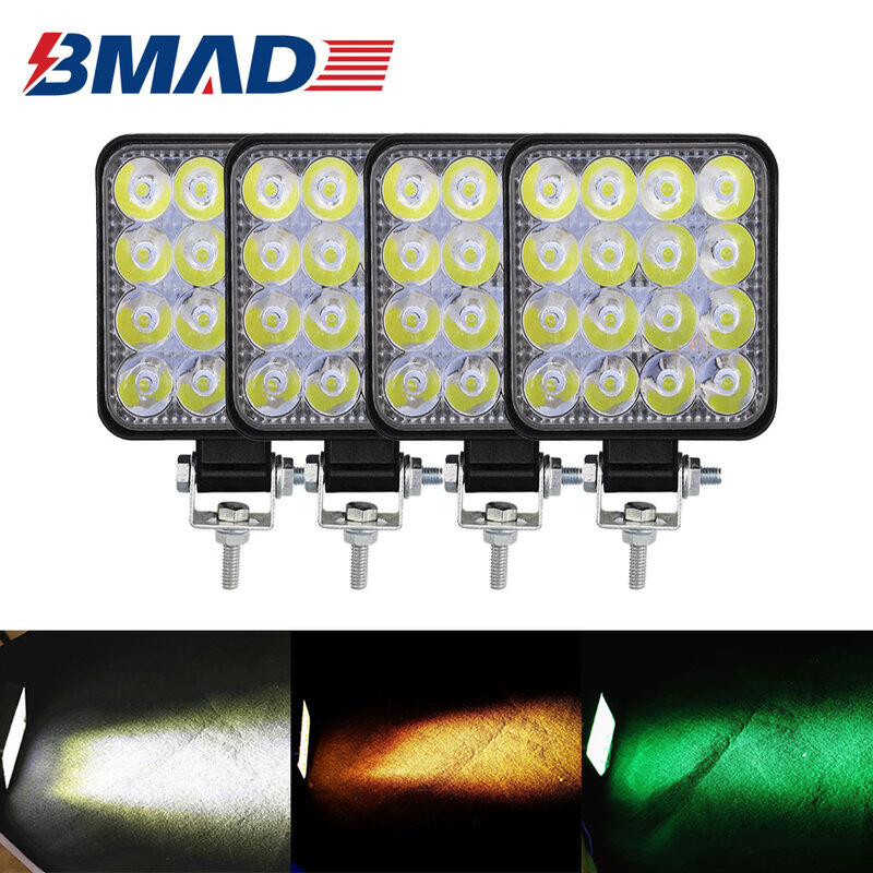 BMAD 4 قطعة 12 فولت 24 فولت مصباح LED صغير بار ضوء العمل الطرق الوعرة الأضواء بارا القيادة الضباب أضواء سيارة شاحنة لادا LED المصابيح الأمامية