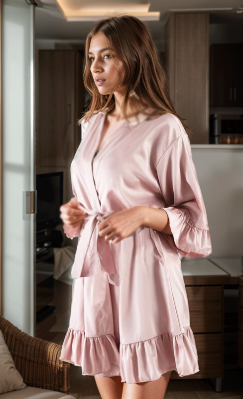 Robes de Demoiselle d'Honneur Personnalisées avec une Tenue de Douche à Volants pour les Patients, Kimonos Uniques à Volants