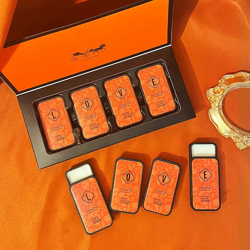 Orange Solid Balm Set Perfumes Neutros Fragrância Portátil Perfumes de Longa Duração Creme Fresco e Desodorizante Desodorantes Atacado