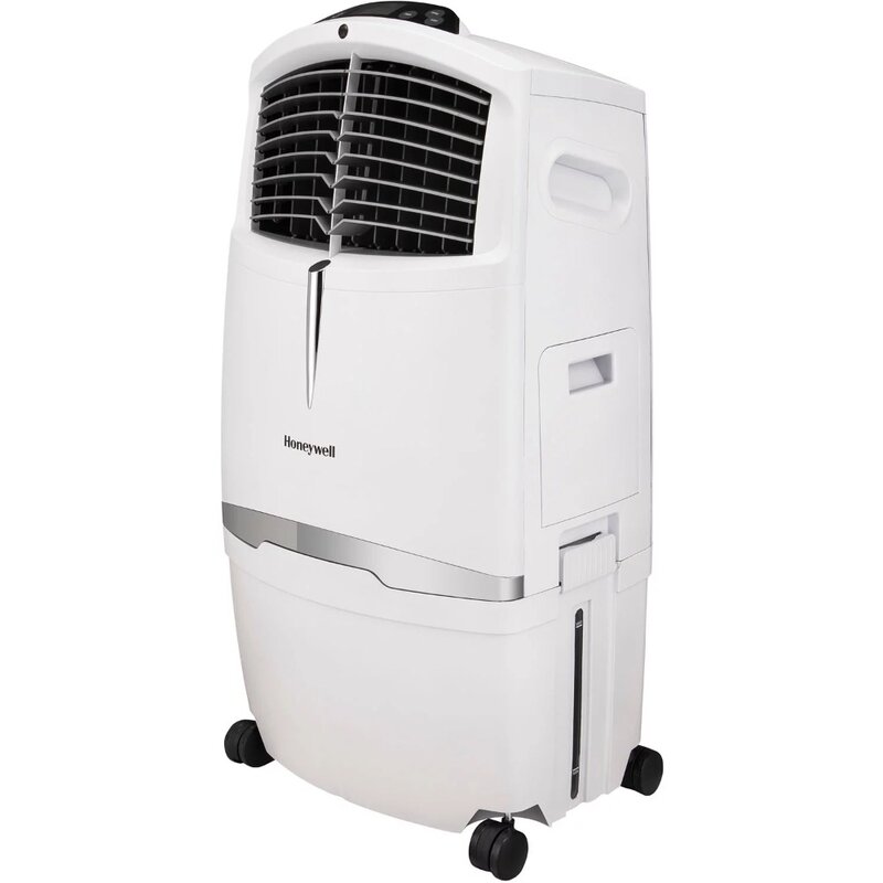 Honeywell 525-729CFM Portable Evaporative Cooler, Fan & Humidifier with Ice Compartment & Remote, CL30XCWW, White