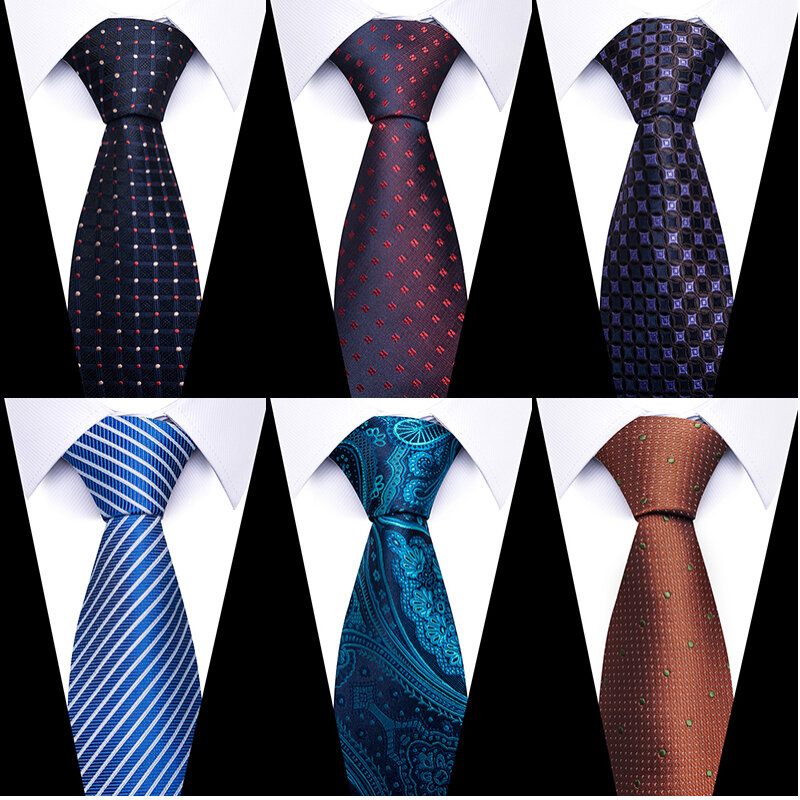 Gravata de seda tecida para homens, gravata azul, acessórios do casamento, festa e escritório, marca de moda, atacado, 8 cm, 100% gravata de seda
