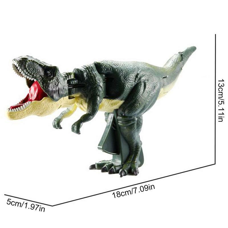 Giocattolo dinosauro con suono e movimento i bambini premono la testa e la coda del modello Tyrannosaurus Rex per spostare il dinosauro irritante