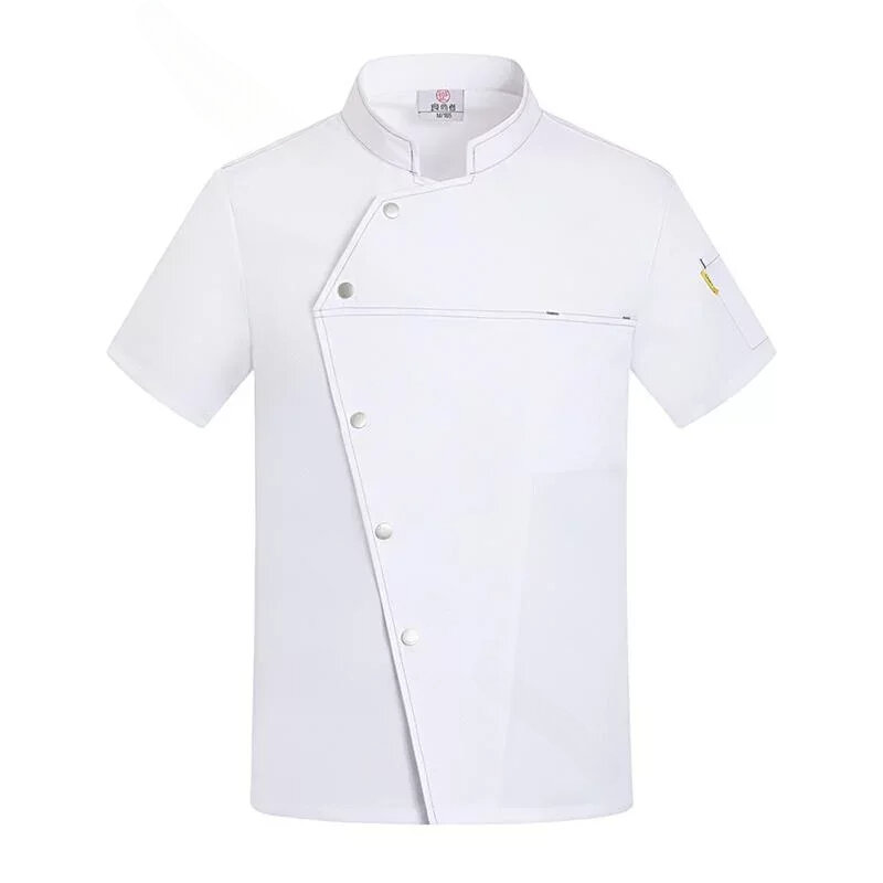 Unisex Chef-Jas Keuken Kookjas Met Korte Mouwen Chinese Restaurant Kelner Uniform Top