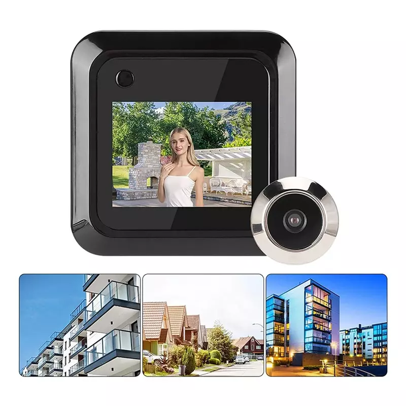 Kamera intip pintu, lubang Pengintip pintu, kamera video pintu masuk apartemen 90 ° sudut lebar Digital 2.4 inci LCD untuk rumah