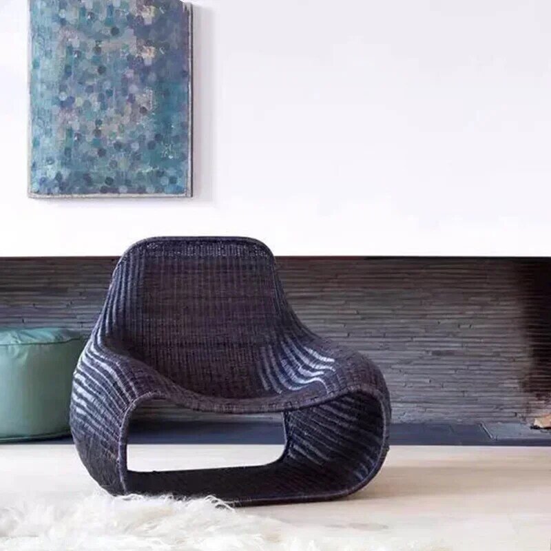 Креативный стул из ротанга для улицы и помещений, скандинавский простой диван из ротанга из Юго-Восточной Азии, модель отеля, стул для отдыха и комнаты