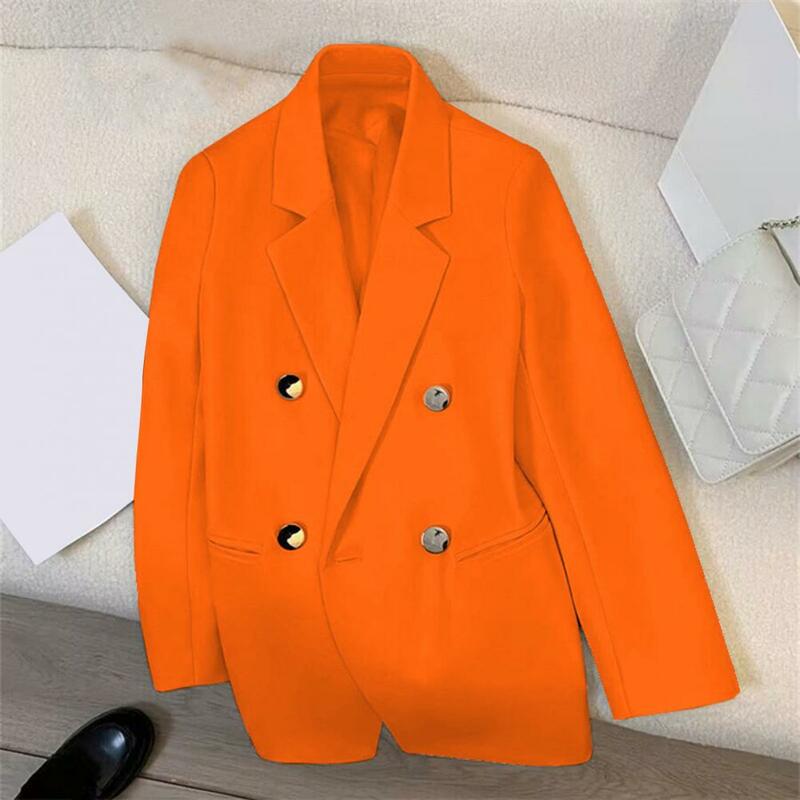 여성용 세트 코트, 더블 브레스트 세트 코트, 옷깃 긴팔, 사무용 정장 비즈니스 스타일 재킷