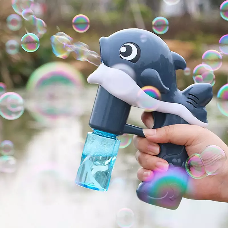 Pistola de burbujas eléctrica automática para niños, jabón, máquina de burbujas bonita, juguete portátil para fiesta al aire libre, soplador de luz LED, juguetes, regalos para niños
