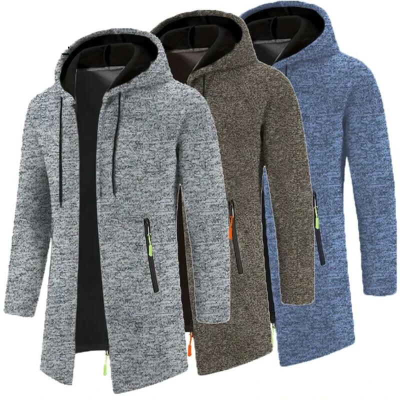 2024 Nieuwe Heren Sweaters Met Capuchon Herfst Warme Jas Jassen Oversized Sweatshirts Rits Winter Effen Kleur Top