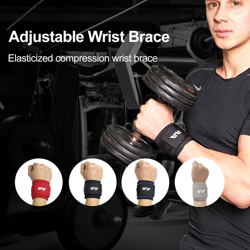 1 buah gelang pembungkus kompresi olahraga pergelangan tangan gaya tipis elastis pelindung pergelangan tangan dapat disesuaikan mendukung basket berlari Sweatband Gym