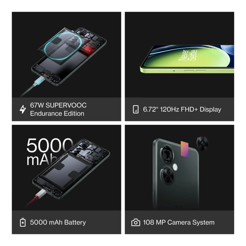 OnePlus Nord CE 3 Lite 5G, version globale, appareil photo 108MP, SUPERVOOC 67W, batterie 5000mAh, Snapdragon 695, écran 120Hz