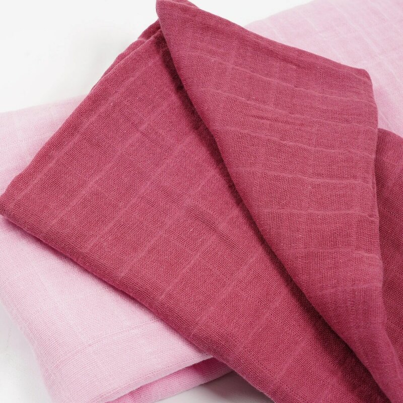 Elinfant Solid Color 100% Cotton Muslin Swaddle Blankets Bamboo Cotton Soft Newborn Babt Receiving Blanket