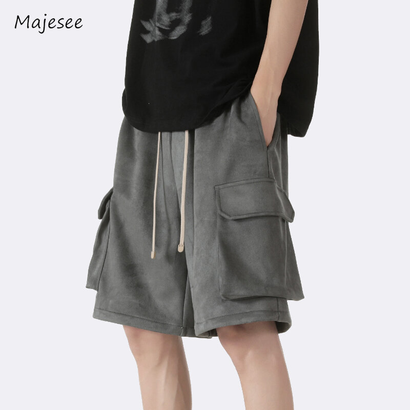 Pantaloncini Cargo moda uomo All-match tasche estive giornaliere al ginocchio stile americano traspirante bello semplice Streetwear solido