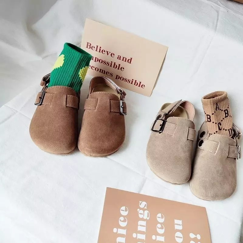 Tamancos elásticos de lã infantil, Bebê Meninos Meninas Pelúcia Chinelo, Prewalker Inverno Quente Soft Sole Shoes, Calçado Anti-Escorregadio