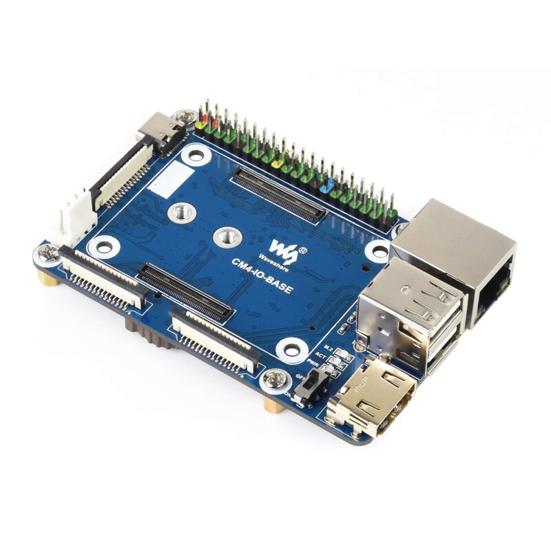 Базовая мини-плата Waveshare (B) для компьютерного модуля Raspberry Pi CM4, встроенный разъем: CSI/DSI/RTC/FAN/USB/RJ45 Gigabit Ethernet