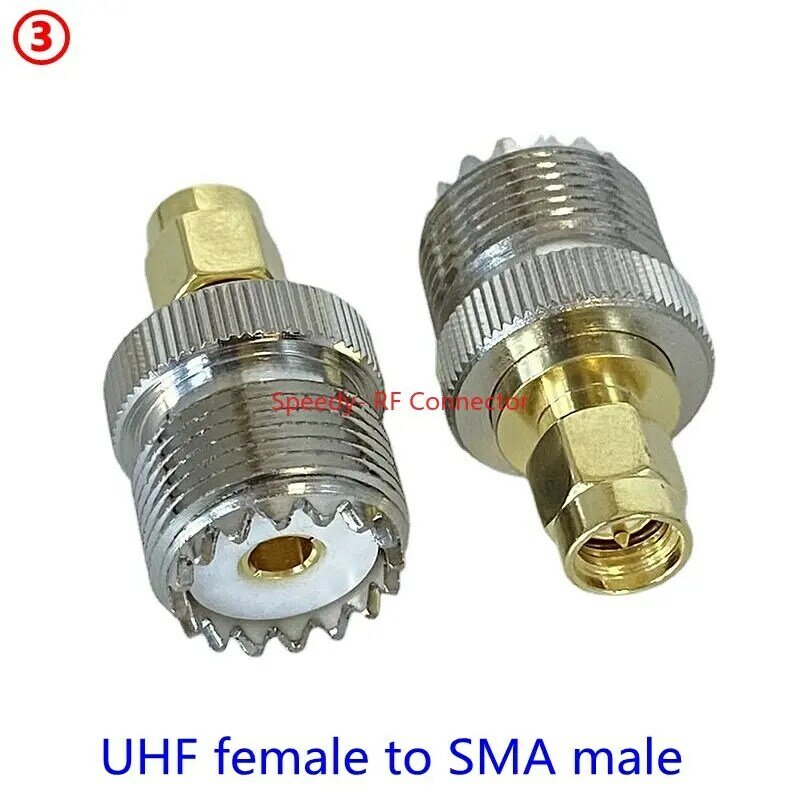 1Pcs UHF SO239 PL259 zu SMA Stecker & Weibliche Jack RF Coax Adapter Stecker Draht Terminals Gerade Schnell lieferung Messing Kupfer