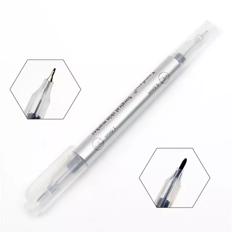 1ชุด Sterilized Tattoo Marker ปากกาผ่าตัดผิว Microblading ตำแหน่งเครื่องมือวัดไม้บรรทัดถาวรอุปกรณ์แต่งหน้า