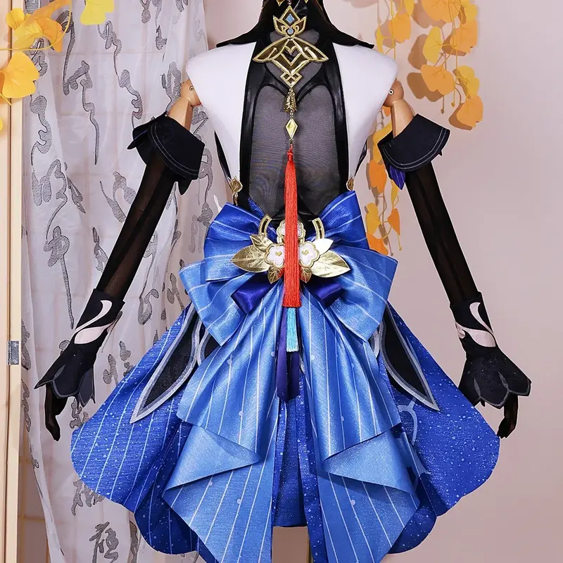 Genshin Impact Game Ganyu Cosplay Costume, Costumes, Uniforme, Combinaisons, Perruque supérieure, Ensemble complet, Accessoires Ganyu