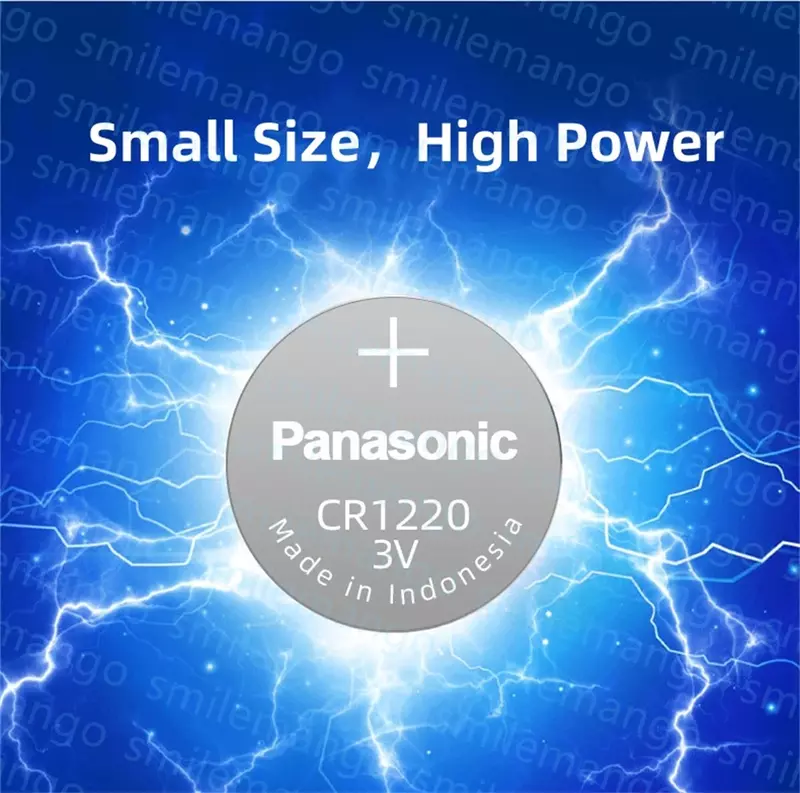 Panasonic 3V Lithium Button Baterias, CR1220, ECR1220, DLCR1220, Cell Coin, Relógio, Brinquedo eletrônico, Calculadoras, 2pcs, 50pcs