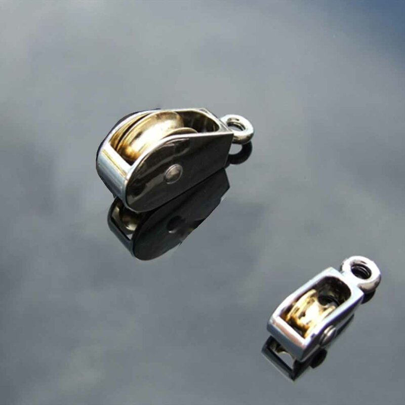 Fixed Pulley Non Rusting Zinc Alloy Fixed Pulley Crown Block Miniature Single Pulley for DIY Design 36 52 75mm