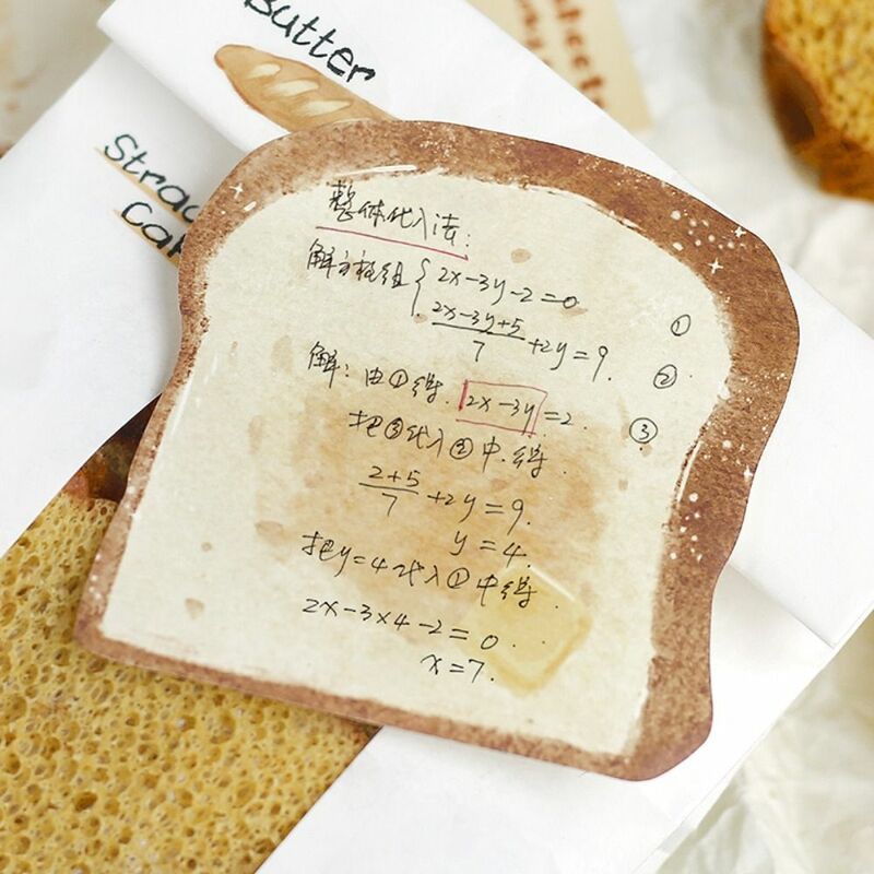 마커 플래그 빵 토스트 모양 스티커 메모, 메시지 용지 포스트 메모, 인덱스 스티커 메모, 접착식 손으로 찢어진 스티커 메모장