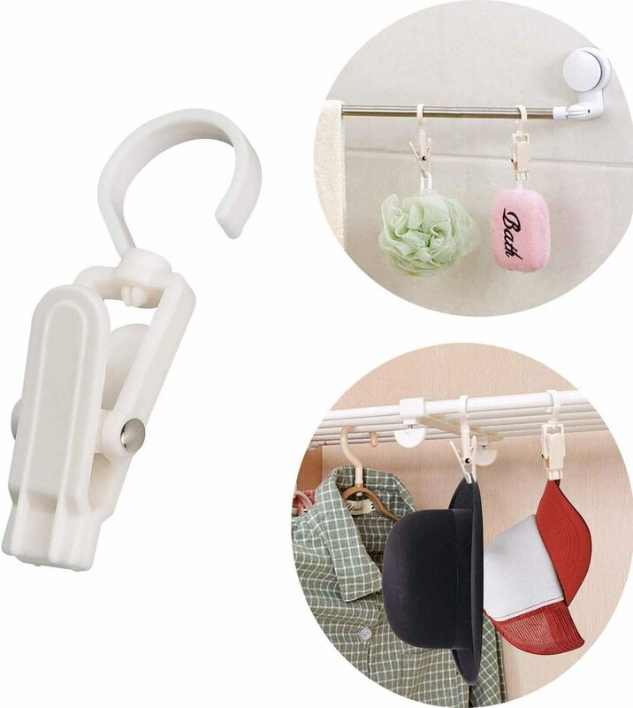 360 degree rotating plastic hook for clothespins, windproof hanger for curtain, beach towel holder, 10PCs