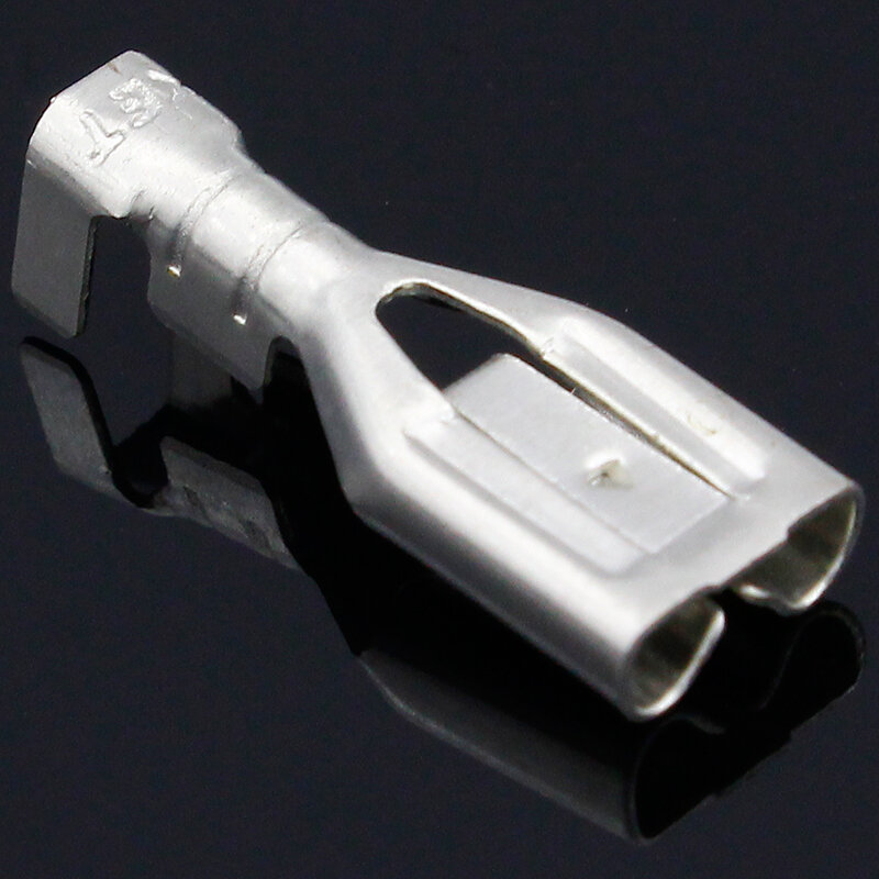 Masculino e Feminino Spade Connector Crimping Terminais, 6.3mm Crimp Terminal, 50Pcs
