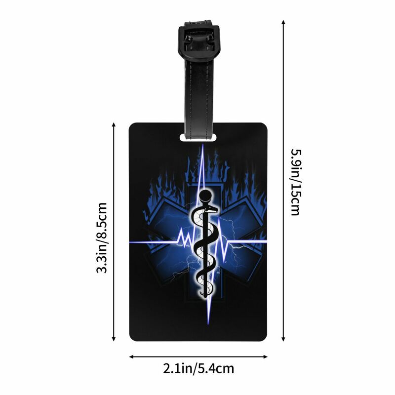 Star Of Life Luggage Tag for Suitcases Emt Paramedic Medic Privacy Cover ID Label