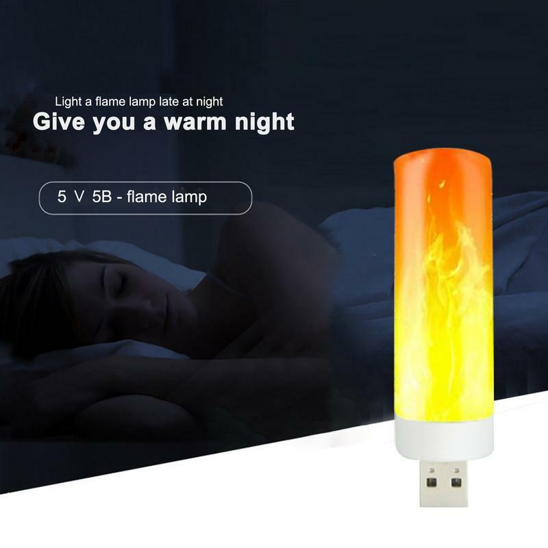 Ampoule LED à Effet de Flamme, Rechargeable par USB, T-shirts d'Massage, Lumières de Cheminée pour Chambre, ix, Décor de Bar