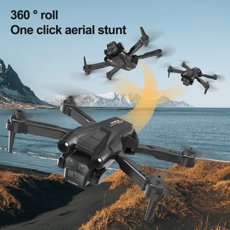 Drone RC M4 K profesional, baru dengan sudut lebar tiga kamera HD helikopter RC dapat dilipat WIFI FPV penjualan celemek tahan tinggi