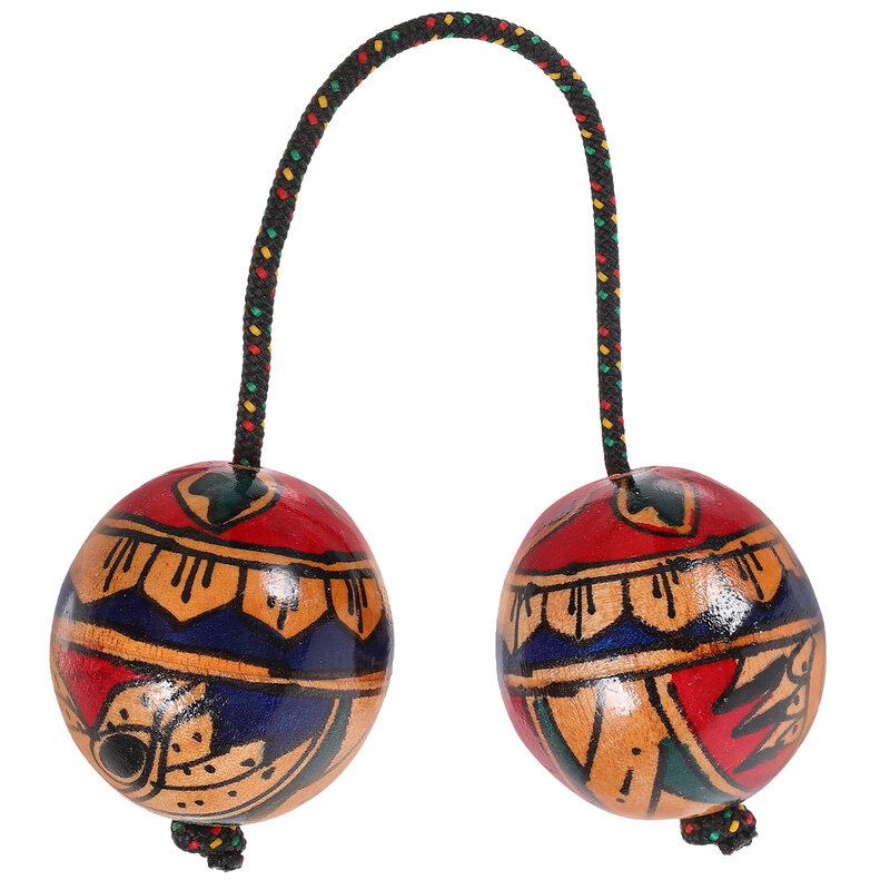 Aslatuas bolas rítmicas pintadas a mano, auténtico ritmo Aslatua, agitador africano, agitador Kashaka de madera, instrumento de percusión manual