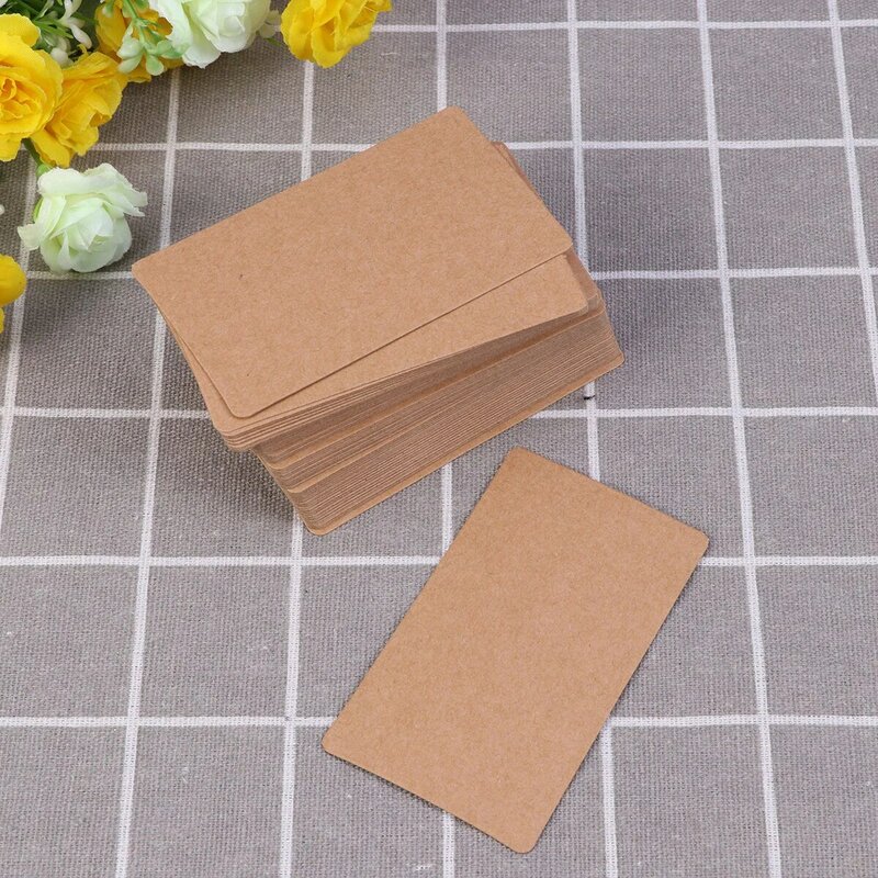 Paper Cards Blank Flash Cards DIY Kraft Paper Message Note Business Cards Vocabulary Word For Home Office Leave A Message