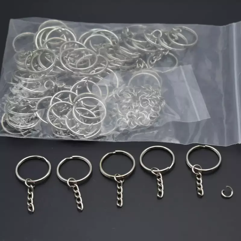 Porte-clés vierge en métal, anneaux fendus, porte-clés, porte-clés, fermoir ster corrigé, anneau pendentif JOKey, anneaux en acier inoxydable